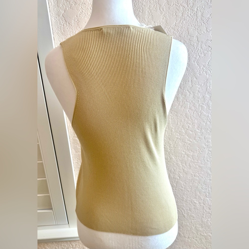 Mango Women’s Beige Cut Out Detail Top NWT - Picture 5 of 10